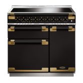 Rangemaster ELS100EIGB/BE Elise Luxe 100 Induction Range Cooker - Gloss Black with Antique Brass Trim
