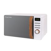 Russell Hobbs RHMD714-N Microwave 17ltr - White, wood effect handle