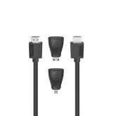 Hama 00200705 High-Speed HDMI Cable 1.5m, Ultra-HD 4K, Ethernet, + 2 HDMI Adapters