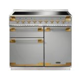 Rangemaster ELS100EISS/AB Elise Luxe 100 Induction Range Cooker - Stainless with Antique Brass Trim