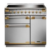 Rangemaster ELS90EISS/AB Elise Luxe 90 Induction Range Cooker -  Stainless with Antique Brass Trim