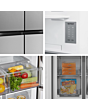 Fridgemaster MQ79395ES 4-Door American Fridge Freezer, Silver, 79.4Cm Wide, Frost Free Freezer