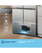 Fridgemaster MQ79395ES 4-Door American Fridge Freezer, Silver, 79.4Cm Wide, Frost Free Freezer