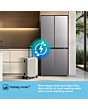 Fridgemaster MQ79395ES 4-Door American Fridge Freezer, Silver, 79.4Cm Wide, Frost Free Freezer