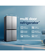 Fridgemaster MQ79395ES 4-Door American Fridge Freezer, Silver, 79.4Cm Wide, Frost Free Freezer