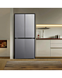 Fridgemaster MQ79395ES 4-Door American Fridge Freezer, Silver, 79.4Cm Wide, Frost Free Freezer