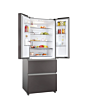 Haier HFR3718ENMD 4 Door Fridge Freezer, 70Cm, Dark Inox, Frost Free