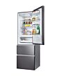 Haier HTW5618EWMP 59.5cm 3D Fridge Freezer - Dark Inox