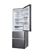 Haier HTW5618EWMP 59.5cm 3D Fridge Freezer - Dark Inox