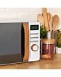 Russell Hobbs RHMD714-N Microwave 17ltr - White, wood effect handle