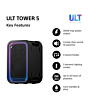 Sony SRSULT500.CEL Wireless ULT Tower 5 Deep Bass Party Speaker with DJ Input - Black