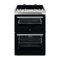 Aeg CCX6501ACM 60Cm Freestanding Cooker, Ceramic 4 Zone, Stainless Steel & Black