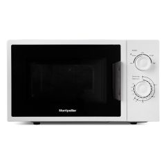Montpellier MMW22WS Microwave White 20Ltr Manual Controls S/S Inside