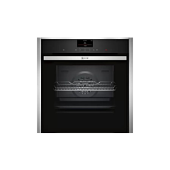 Neff B47CS34H0B Single Oven N90 Range with Slide And Hide 13 Functions - Black with Stainless Steel trim