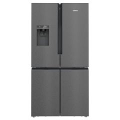 Siemens KF96DPXEA American Fridge Freezer, 4 Door - Black Steel