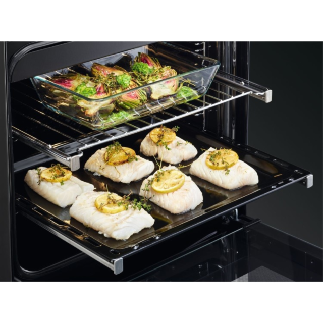 Aeg CIB6734ACM 60Cm Freestanding Induction Cooker, Catalytic Cleaning Oven Liners