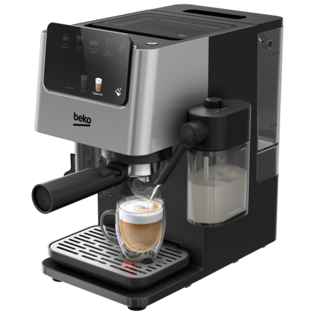 Beko CED7524X Espresso Machine With Integrated Grinder And Milk Cup - Silver