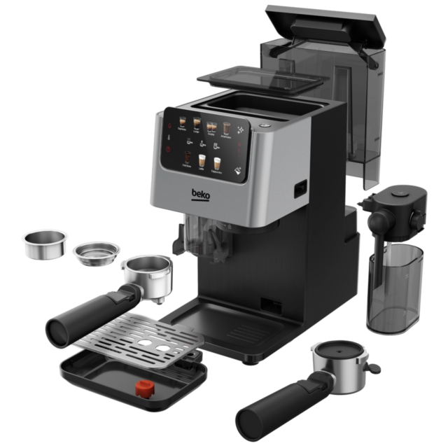 Beko CED7524X Espresso Machine With Integrated Grinder And Milk Cup - Silver