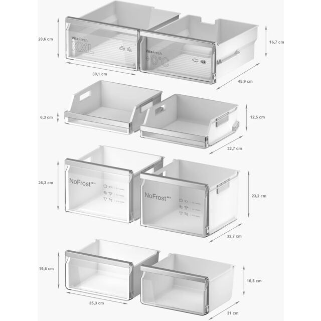 Bosch KFD96APEA 90.5cm Plumbed No Frost American Fridge Freezer - Stainless Steel