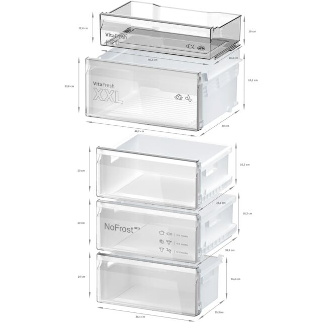 Bosch KGN392LBFG 60cm 70/30 Fridge Freezer - Stainless Steel