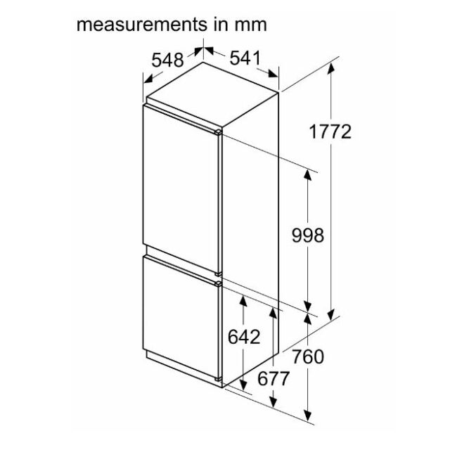Bosch KIN86NSE0G Built-In Fridge Freezer 177cm 60/40 Sliding Hinge