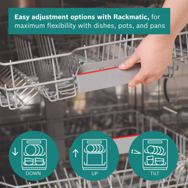 Bosch SMH4HVX14G Built In Dishwasher 60Cm, Vario Hinge, 14Place Setting
