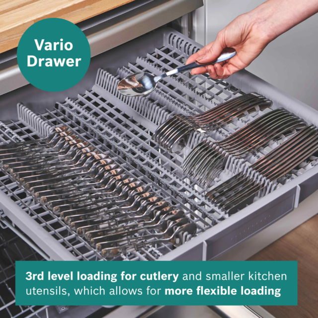 Bosch SMH4HVX14G Built In Dishwasher 60Cm, Vario Hinge, 14Place Setting