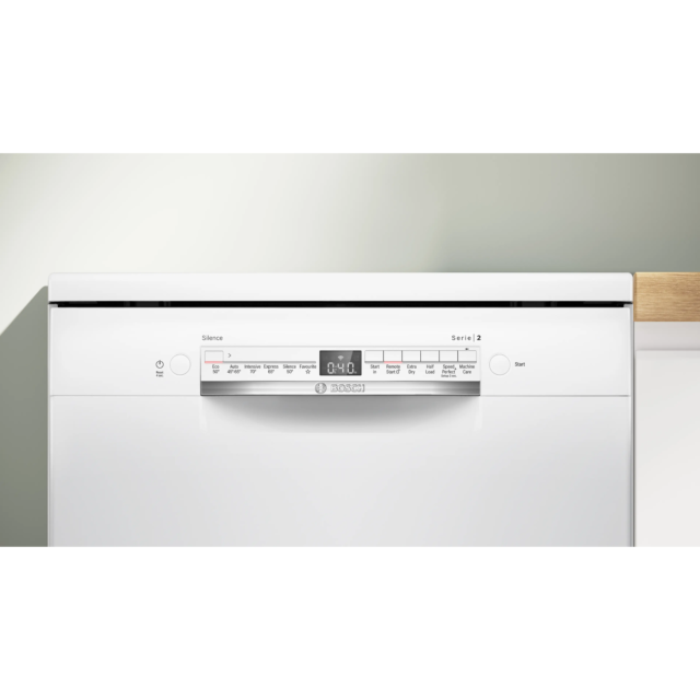 Bosch SMS2HVW06G Dishwasher 60Cm White, 14 Place Setting, Polinox Base, Series 2