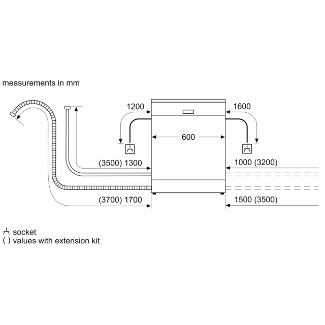 Bosch SMS2HVW06G Dishwasher 60Cm White, 14 Place Setting, Polinox Base, Series 2