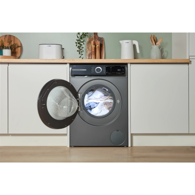 Bosch WGH254ARGB Washing Machine, Graphite, 10Kg, 1400Rpm, I-Dos Detergent,