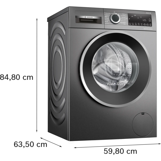 Bosch WNG254R1GB Washer Dryer - Series 6 - 10.5kg Washer - 6kg Dryer - 1400rpm - Graphite