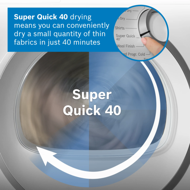 Bosch WTH85226GB Tumble Dryer - Heat Pump Condenser - 8kg - White