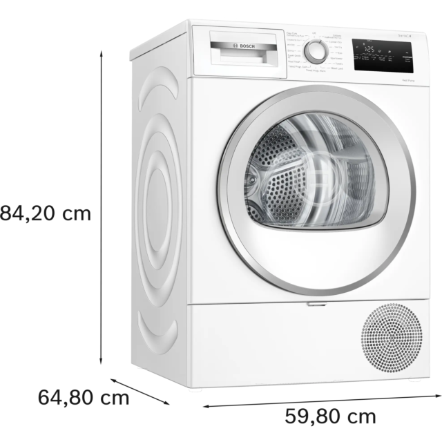 Bosch WTH85226GB Tumble Dryer - Heat Pump Condenser - 8kg - White