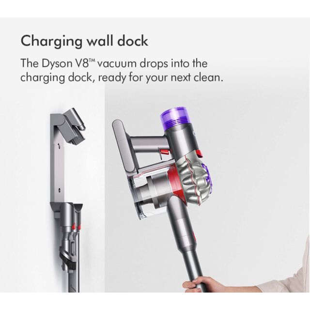 Dyson V8ABS-2023 Cordless Stick Vacuum Cleaner - 40 Minutes Run Time - Silver/Yellow