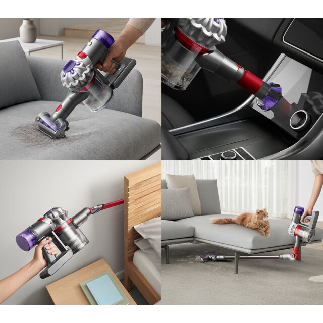 Dyson V8ABS-2023 Cordless Stick Vacuum Cleaner - 40 Minutes Run Time - Silver/Yellow