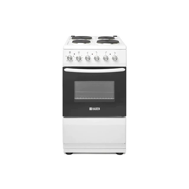 Haden HES050W 50cm Electric Cooker with Solid Plate Hob - White