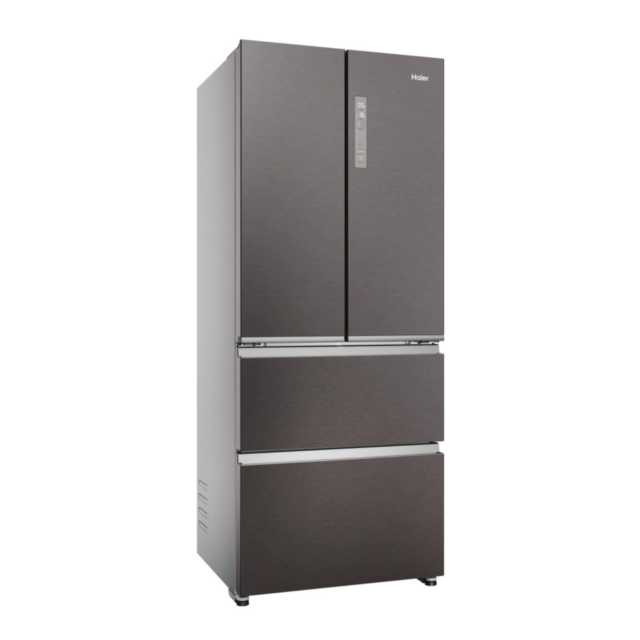Haier HFR3718ENMD 4 Door Fridge Freezer, 70Cm, Dark Inox, Frost Free