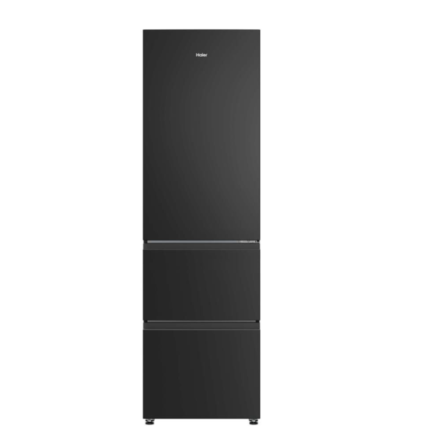 Haier HTR3518ENMTK 3 Door Fridge Freezer Black, Frost Free, 622 Wide