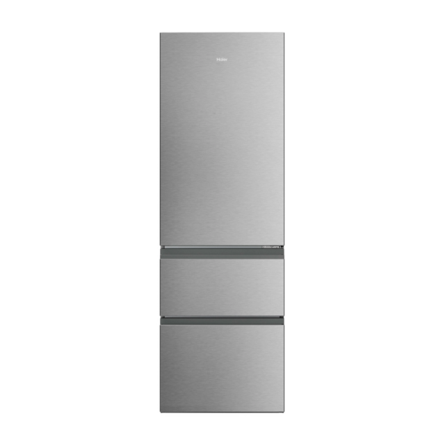 Haier HTR3618DNMM 3 Door Fridge Freezer, 60Cm Wide, Stainless Steel, Frost Free