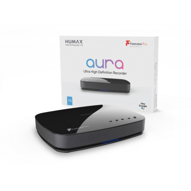 Humax FVPAURA4KGTR1TB Aura 4K Android TV Recorder Freeview Box - 1TB - Black