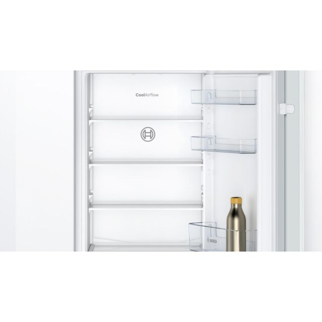KIN86NSE0G, Built-in fridge-freezer with freezer at bottom