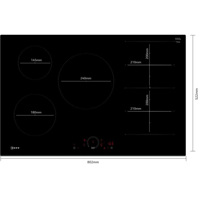 Neff T68FHV4L0 80cm Induction Hob - Black