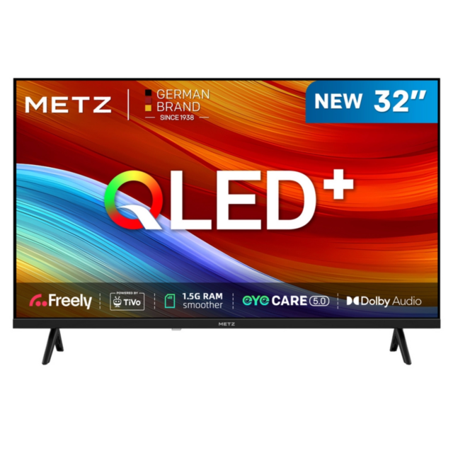 Metz 32MQH6800ZUK 32inch Metz HD Smart QLED TV with Freely Power by Tivo - Black