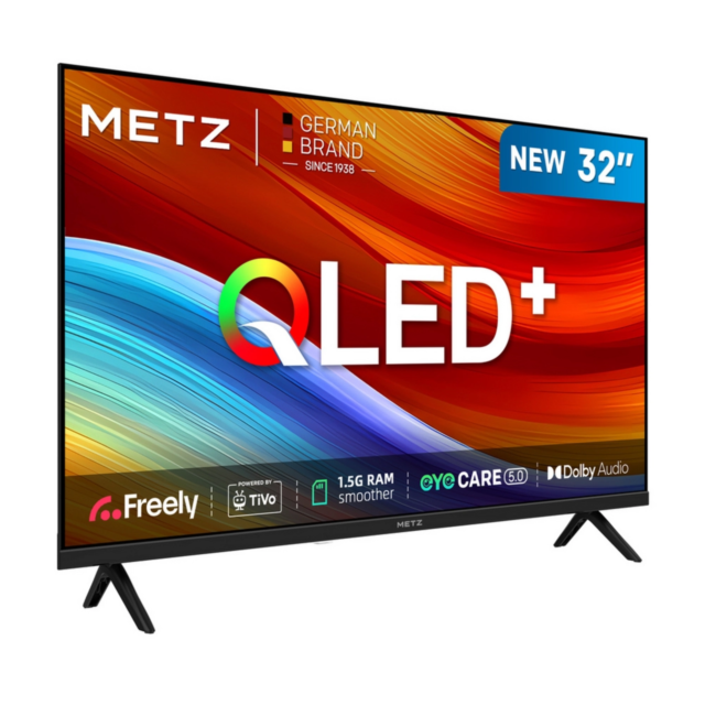 Metz 32MQH6800ZUK 32inch Metz HD Smart QLED TV with Freely Power by Tivo - Black