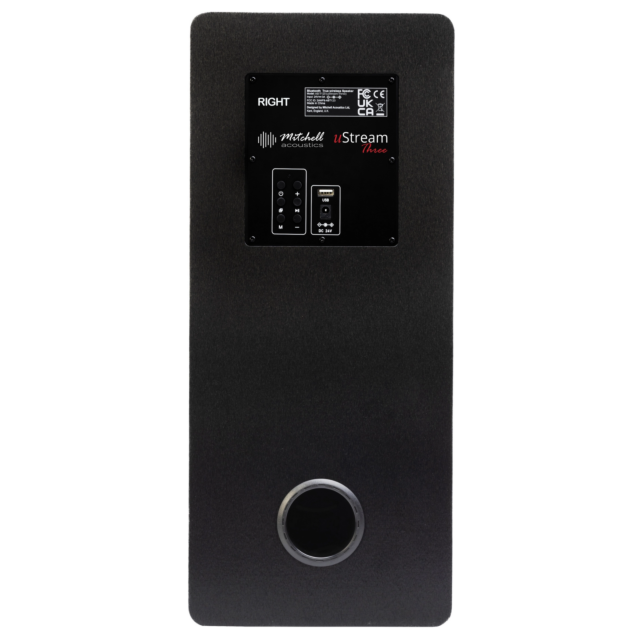 Mitchell Acoustics USTREAM THREE Active stereo wireless Speakers - Black