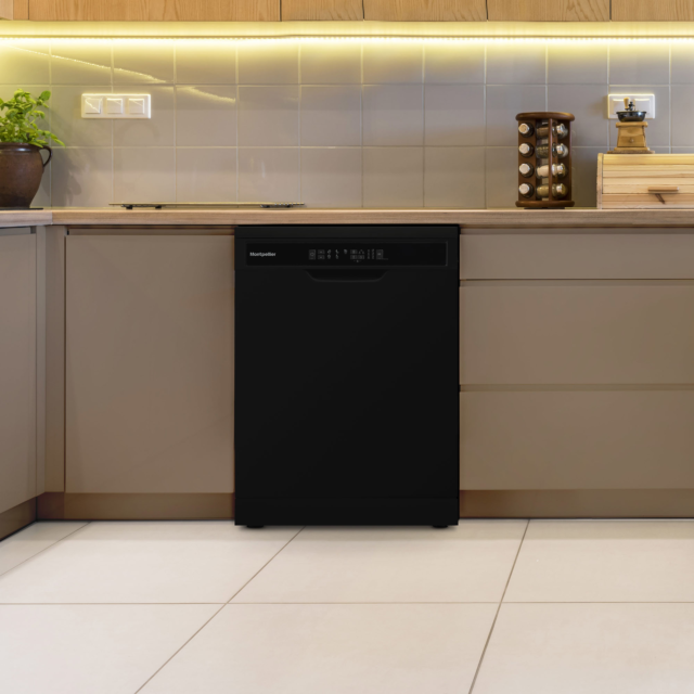 Montpellier MDWD1354K 60cm Freestanding Dishwasher in Black