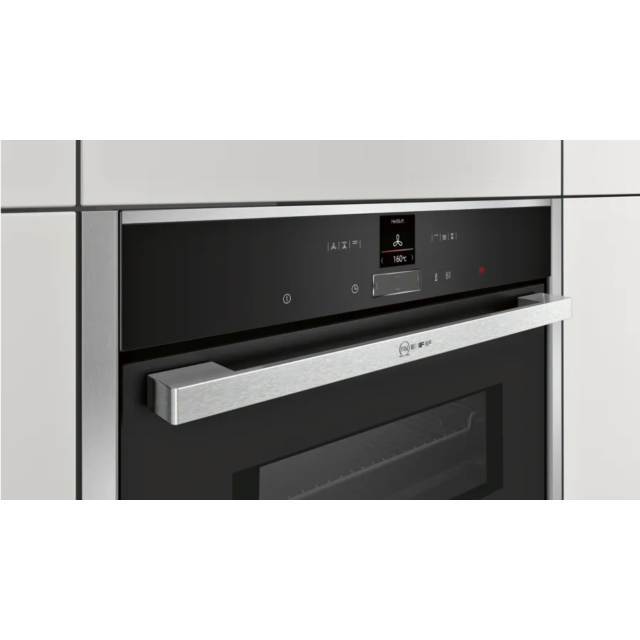 Neff C17MR02N0B Combi Oven + Microwave - N70 Range - Black with Stainless Steel trim