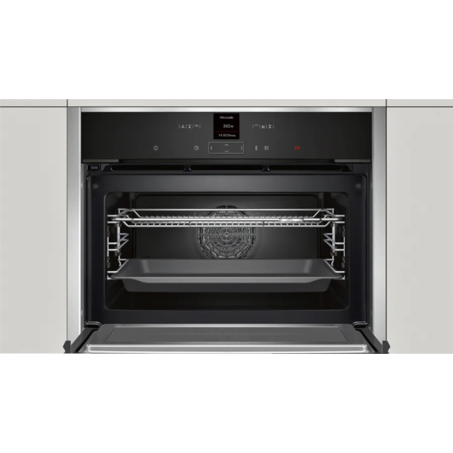 Neff C17MR02N0B Combi Oven + Microwave - N70 Range - Black with Stainless Steel trim