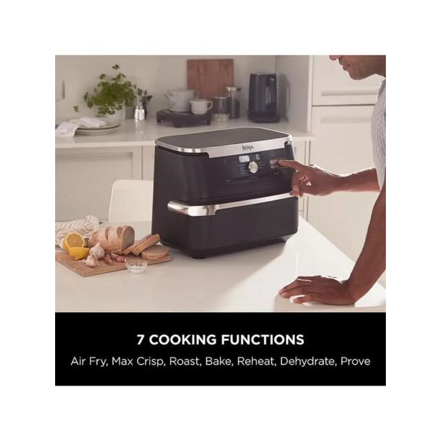 Ninja AF500UK Air Fryer, Foodi Flex Drawer - Black