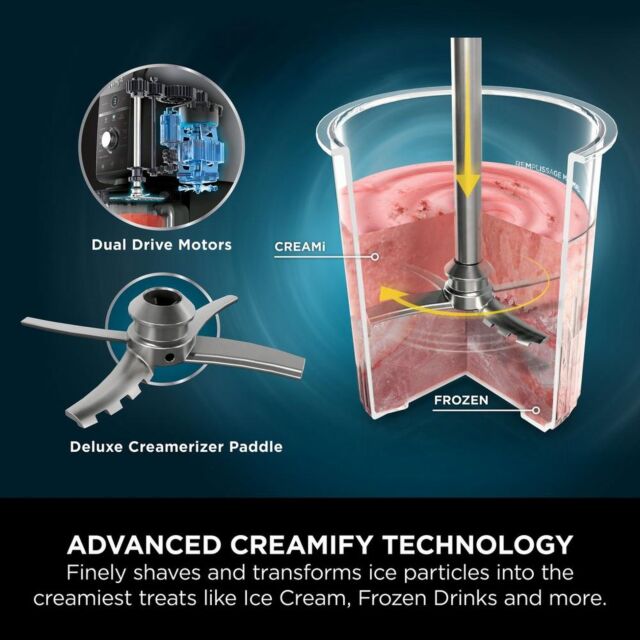 Ninja NC501UK Creami Deluxe 10-In-1 Ice Cream + Frozen Drinks Maker